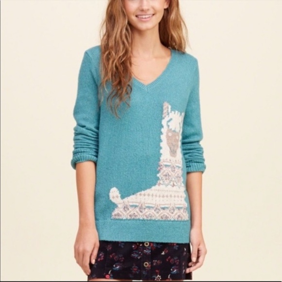 Hollister V-neck Oversized Llama Alpaca Sweater XS - Picture 1 of 12
